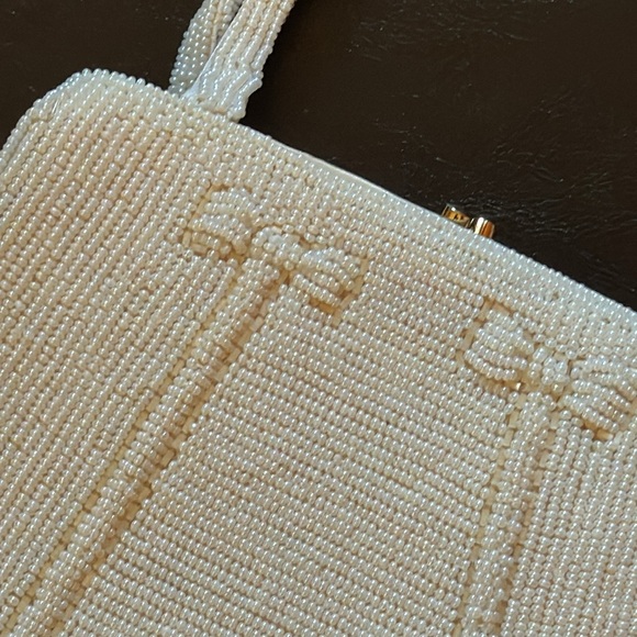 Vintage Beaded Hand Bag-White-7x5 - Picture 4 of 17